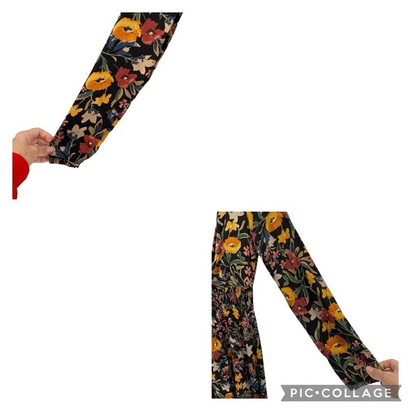 Zara Trafaluc Collection V-Neck Long Sleeve Floral Multicolored Midi Dress  Sz S - Picture 7 of 16